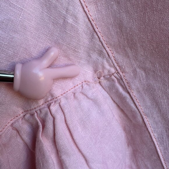 Holding Horses Long Dolman Sleeve Button Up 100% Linen Shirt Women's Size S - Picture 7 of 8